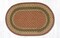 Earth Rugs C-24 Olive / Burgundy / Gray Oval Braided Rug 20" x 30"